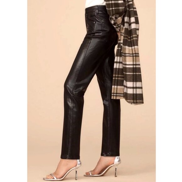 Wrangler Walker 677 High Rise Slim Black Coated Shiny Women's Jeans sz 29 - Picture 1 of 9